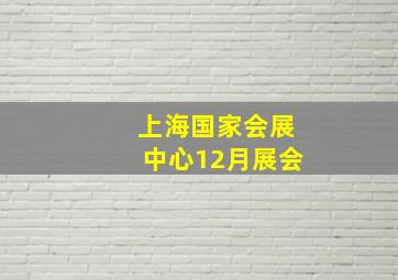 上海国家会展中心12月展会