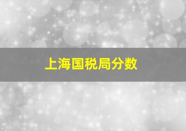 上海国税局分数