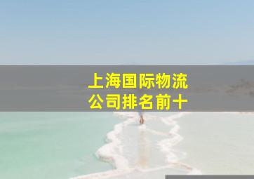 上海国际物流公司排名前十