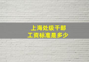 上海处级干部工资标准是多少