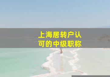 上海居转户认可的中级职称