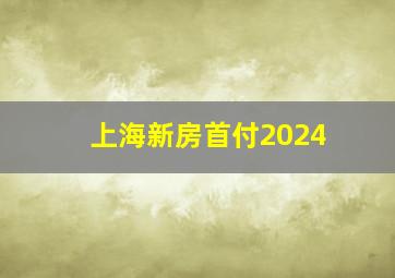 上海新房首付2024