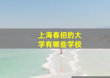 上海春招的大学有哪些学校