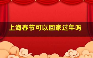 上海春节可以回家过年吗