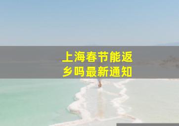 上海春节能返乡吗最新通知