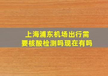 上海浦东机场出行需要核酸检测吗现在有吗