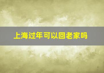 上海过年可以回老家吗