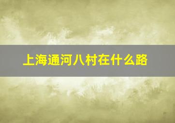 上海通河八村在什么路