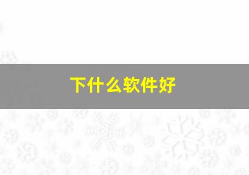 下什么软件好