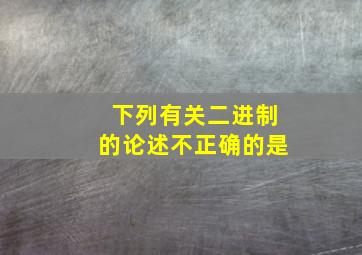 下列有关二进制的论述不正确的是