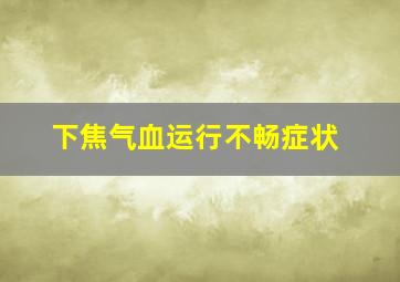 下焦气血运行不畅症状