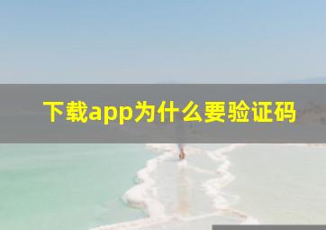 下载app为什么要验证码