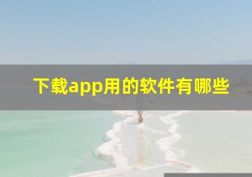 下载app用的软件有哪些