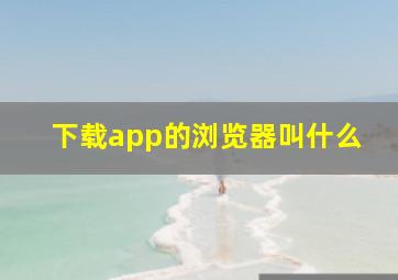 下载app的浏览器叫什么