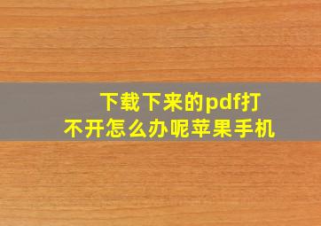 下载下来的pdf打不开怎么办呢苹果手机