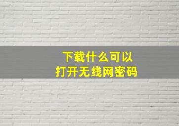 下载什么可以打开无线网密码