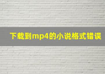 下载到mp4的小说格式错误