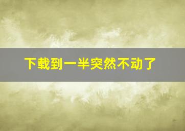 下载到一半突然不动了