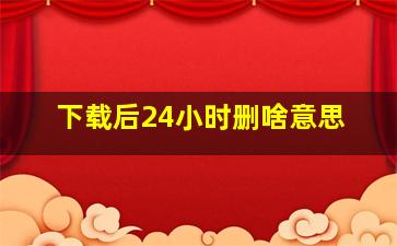 下载后24小时删啥意思