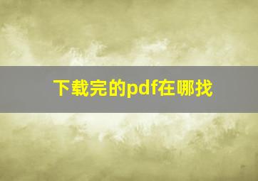 下载完的pdf在哪找