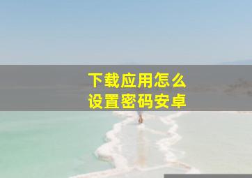 下载应用怎么设置密码安卓