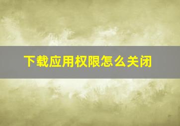 下载应用权限怎么关闭