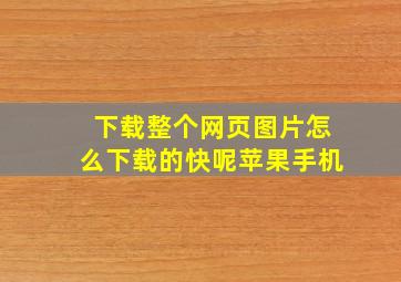 下载整个网页图片怎么下载的快呢苹果手机