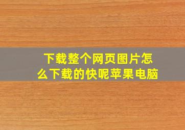 下载整个网页图片怎么下载的快呢苹果电脑