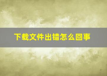 下载文件出错怎么回事