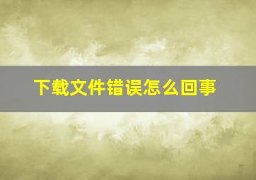 下载文件错误怎么回事