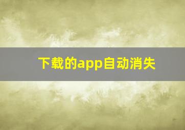 下载的app自动消失