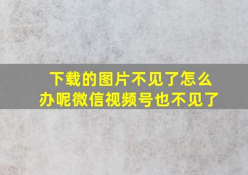 下载的图片不见了怎么办呢微信视频号也不见了