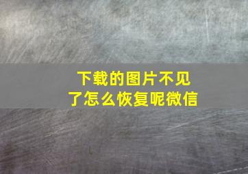 下载的图片不见了怎么恢复呢微信