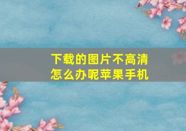 下载的图片不高清怎么办呢苹果手机