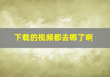 下载的视频都去哪了啊