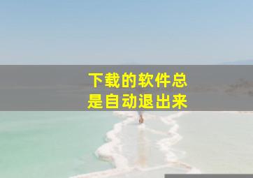 下载的软件总是自动退出来