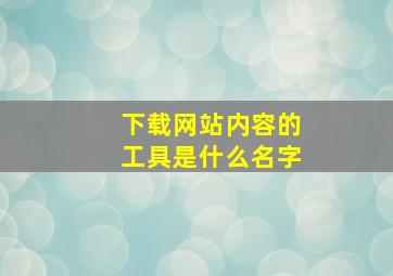 下载网站内容的工具是什么名字