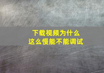 下载视频为什么这么慢能不能调试