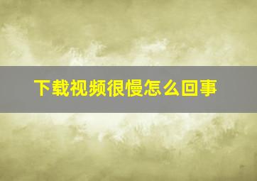 下载视频很慢怎么回事