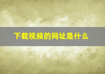 下载视频的网址是什么