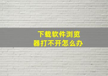 下载软件浏览器打不开怎么办