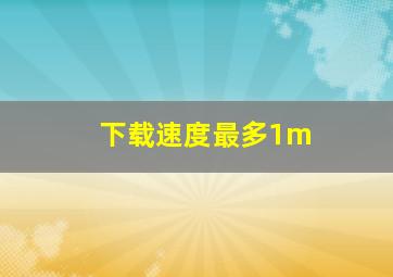 下载速度最多1m