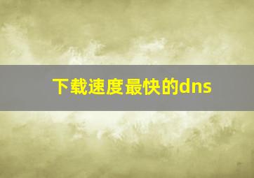 下载速度最快的dns