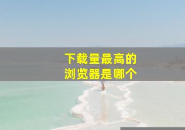 下载量最高的浏览器是哪个