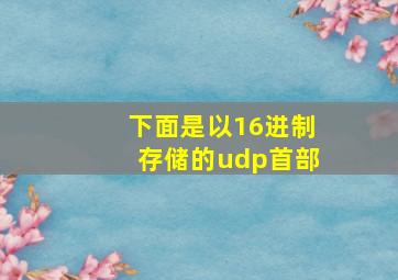 下面是以16进制存储的udp首部