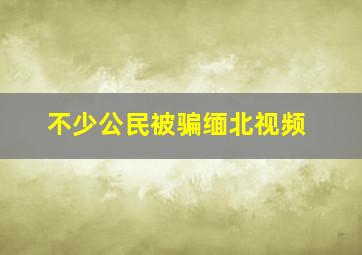 不少公民被骗缅北视频