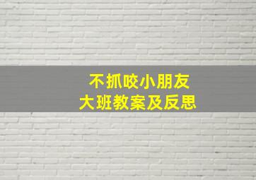 不抓咬小朋友大班教案及反思