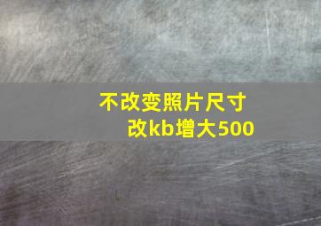 不改变照片尺寸改kb增大500