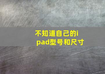 不知道自己的ipad型号和尺寸