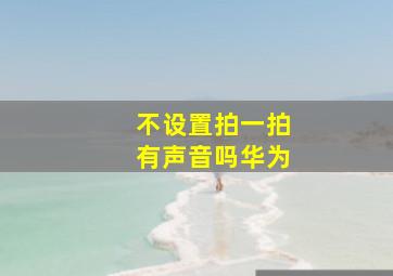 不设置拍一拍有声音吗华为